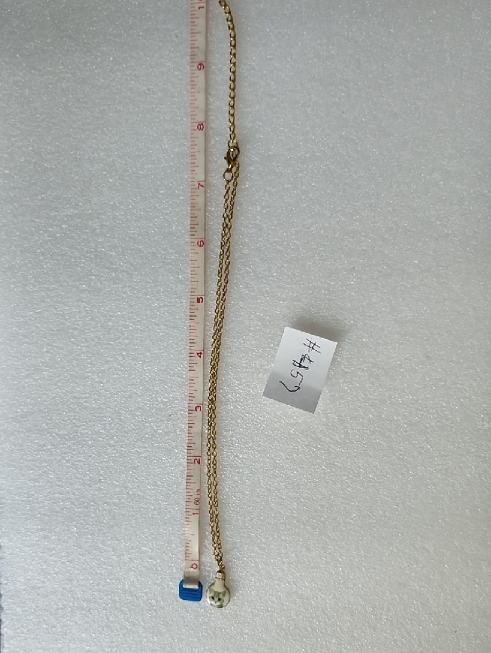 Hand Crafted Gold-Tone Necklace with White Cat Charm - Picture 7 of 9